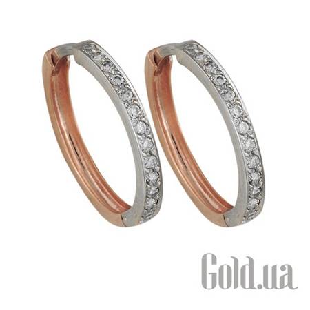 Серьги-кольца Золотые серьги с куб. циркониями