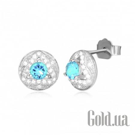 Серьги-гвоздики Серебряные серьги с куб. циркониями