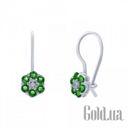 Детские серьги Серебряные серьги с куб. циркониями