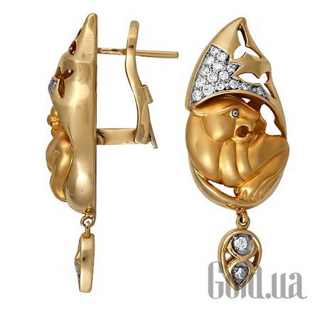 Серьги Золотые серьги с бриллиантами