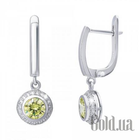 Серьги с подвесками Серебряные серьги с куб. циркониями