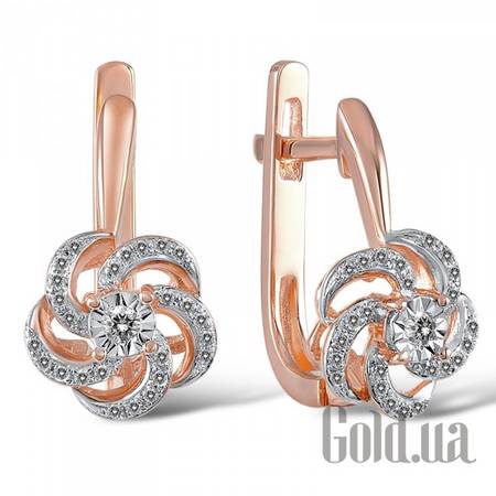Серьги Золотые серьги с бриллиантами