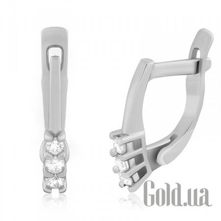 Серьги Серебряные серьги с куб. циркониями