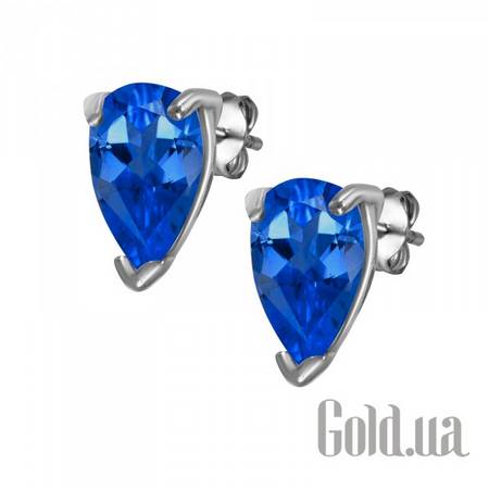 Серьги-гвоздики Серебряные серьги с куб. циркониями