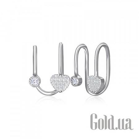 Серьги Серебряные серьги  с куб. циркониями