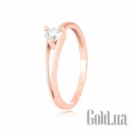 Кольцо Серебряное кольцо с куб. цирконием в позолоте, 16