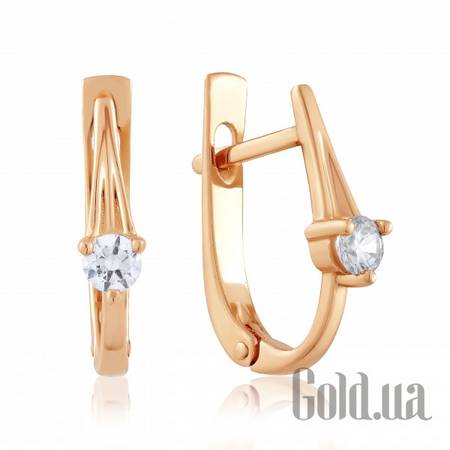 Серьги Золотые серьги с камнями Swarovski