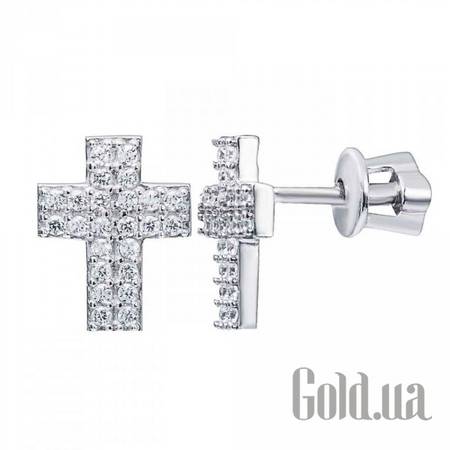 Серьги-гвоздики Серебряные серьги с куб. циркониями