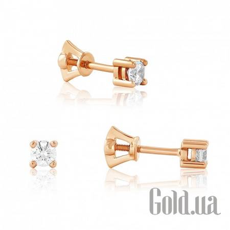 Серьги-гвоздики Золотые серьги с цирконием Swarovski Zirconia