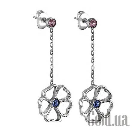 Серьги с подвесками Серебряные серьги с куб.циркониями