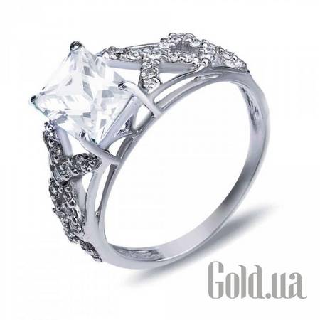 Кольцо Серебряное кольцо с куб. циркониями, 18