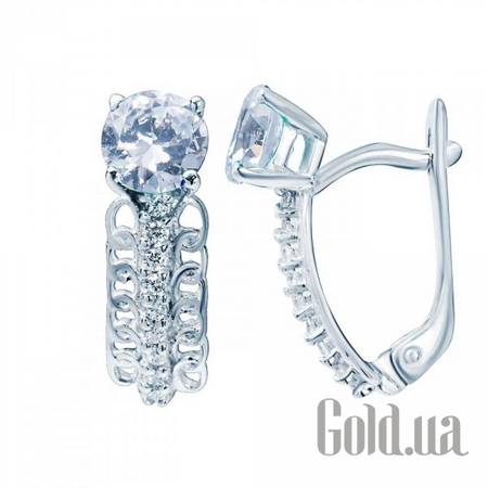 Серьги Серебряные серьги с куб. циркониями