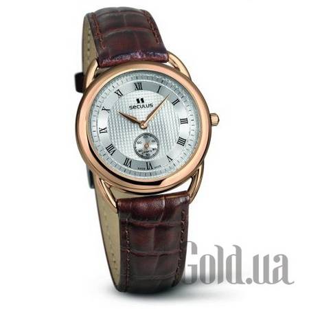 Швейцарские часы 1653.2.106 pvd-r case, white dial, brown leather