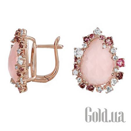 Серьги Золотые серьги с бриллиантами и драгоценными камнями