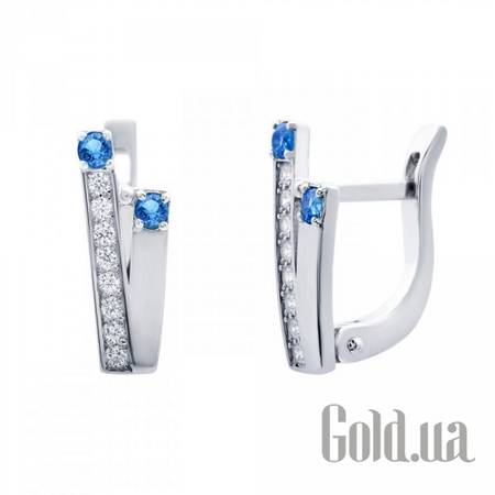 Серьги Серебряные серьги с куб. циркониями