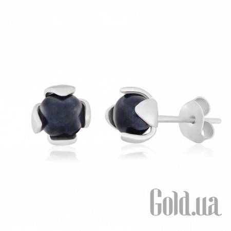 Серьги-гвоздики Серебряные серьги с жемчугом