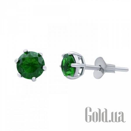 Серьги-гвоздики Серебряные серьги с куб. циркониями