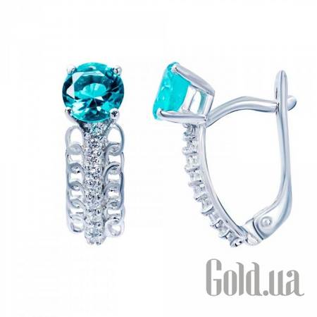 Серьги Серебряные серьги с куб. циркониями