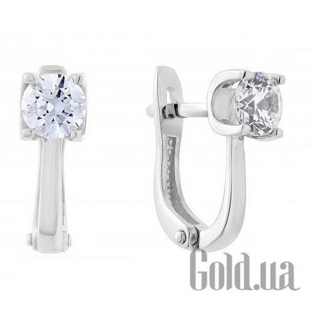 Серьги Золотые серьги с циркониями Swarovski Zirconia