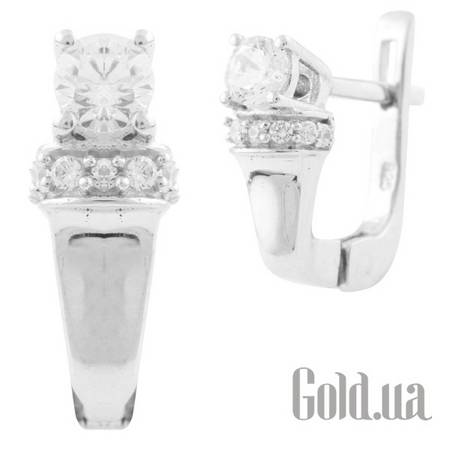 Серьги Серебряные серьги с куб. циркониями