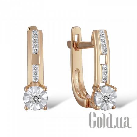 Серьги Золотые серьги с бриллиантами