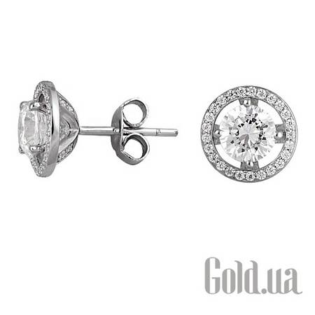 Серьги-гвоздики Серебряные серьги с куб. циркониями