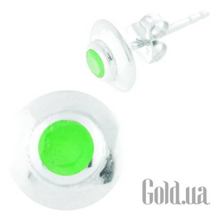 Серьги-гвоздики Серебряные серьги с изумрудами