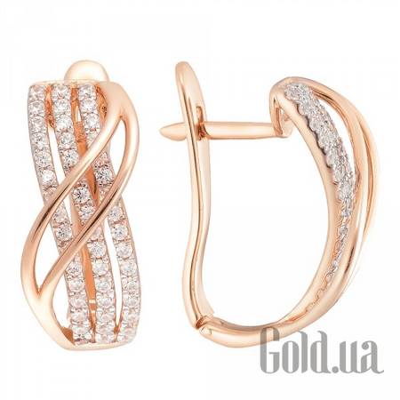 Серьги Золотые серьги с куб. циркониями