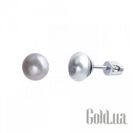Серьги-гвоздики Серебряные серьги с жемчугом