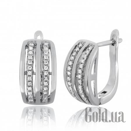 Серьги Серебряные серьги с  куб. циркониями