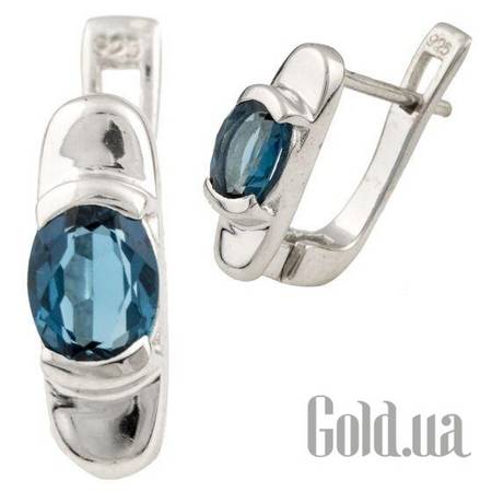 Серьги Серебряные серьги с топазами