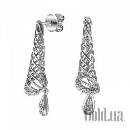 Серьги с подвесками Золотые серьги с бриллиантами