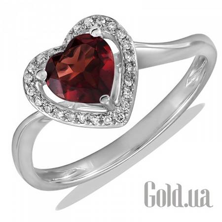 Кольцо Золотое кольцо с бриллиантами и гранатом, 17