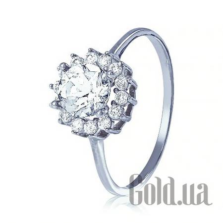 Кольцо Золотое кольцо с камнем Swarovski и куб. циркониями, 17.5