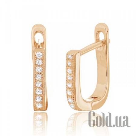 Серьги Серебряные серьги с куб. циркониями в позолоте