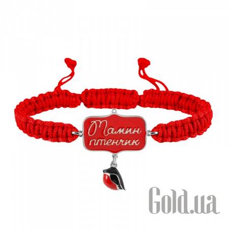 Браслет Детский браслет из нейлоновой нити с серебром и эмалью