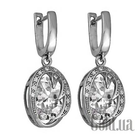 Серьги с подвесками Серебряные серьги с куб. циркониями