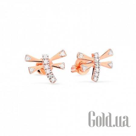 Серьги-гвоздики Золотые серьги с куб. циркониями