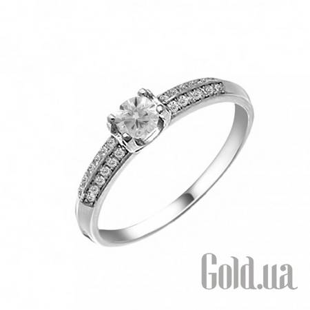 Кольцо Серебряное кольцо с куб. циркониями, 18
