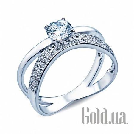 Кольцо Серебряное кольцо с куб. циркониями, 16.5