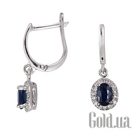 Серьги с подвесками Золотые серьги с бриллиантами и сапфирами