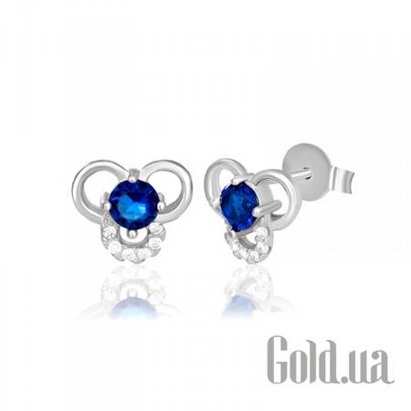 Серьги-гвоздики Серебряные серьги с куб. циркониями