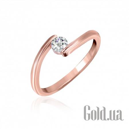 Кольцо Серебряное кольцо с куб. цирконием в позолоте, 18.5