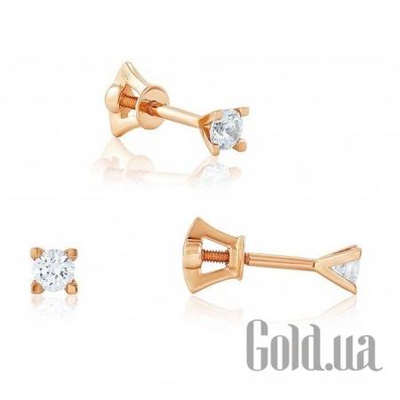 Серьги-гвоздики Золотые серьги с циркониями Swarovski Zirconia