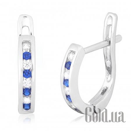 Серьги Серебряные серьги  с куб. циркониями