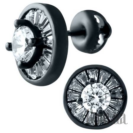 Серьги-гвоздики Серебряные серьги с куб. циркониями