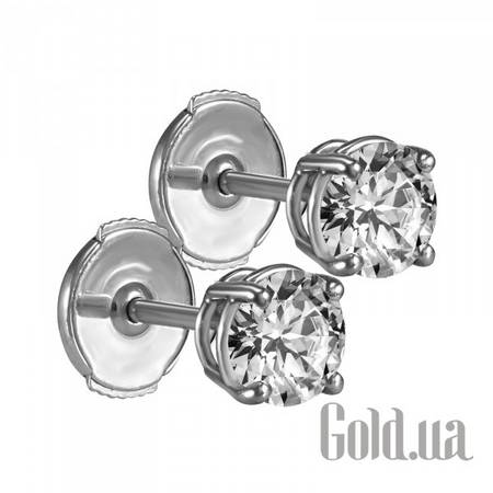 Серьги-гвоздики Золотые серьги с бриллиантами общим весом 1,00 карат