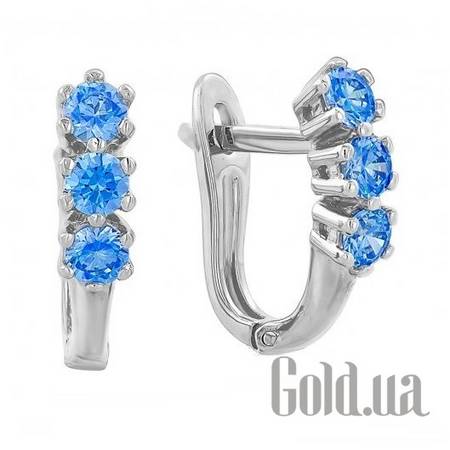 Серьги Золотые серьги с циркониями Swarovski Zirconia