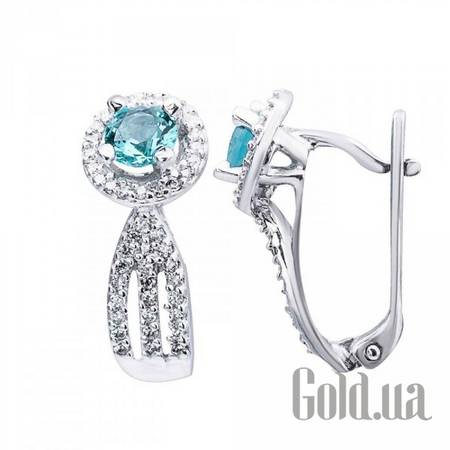Серьги Серебряные серьги с куб. циркониями