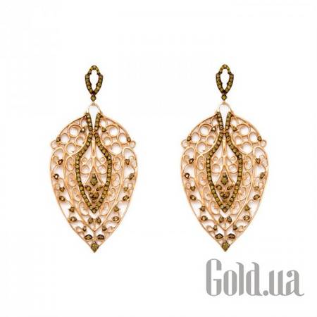 Серьги с подвесками Серебряные серьги с куб. циркониями